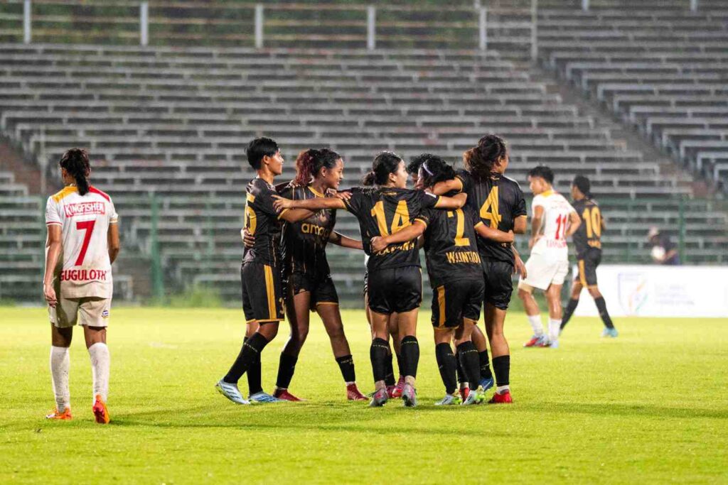 Kickstart FC players celebrating after winning against East Bengal in IWL 2025-26