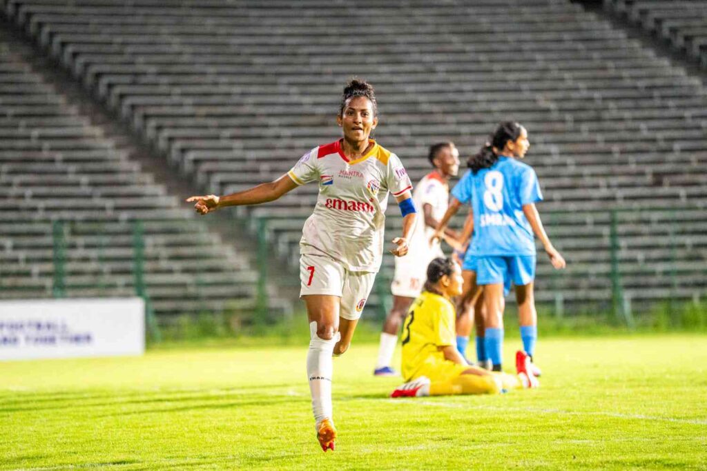 Soumya Guguloth after scoring
