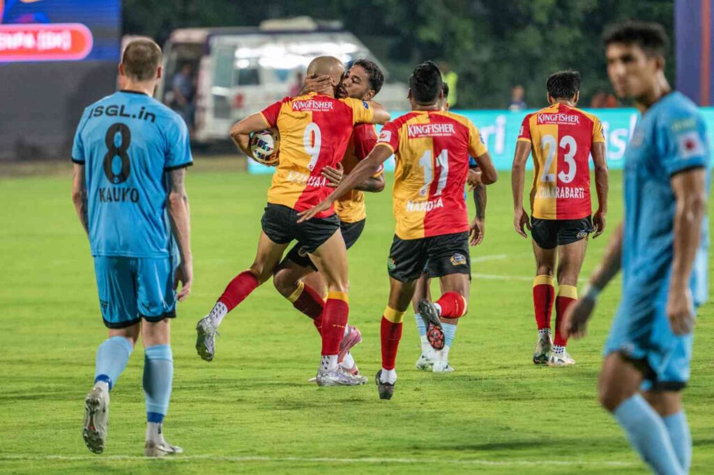 Yousef Ezzejjari celebrating after scoring from penalty