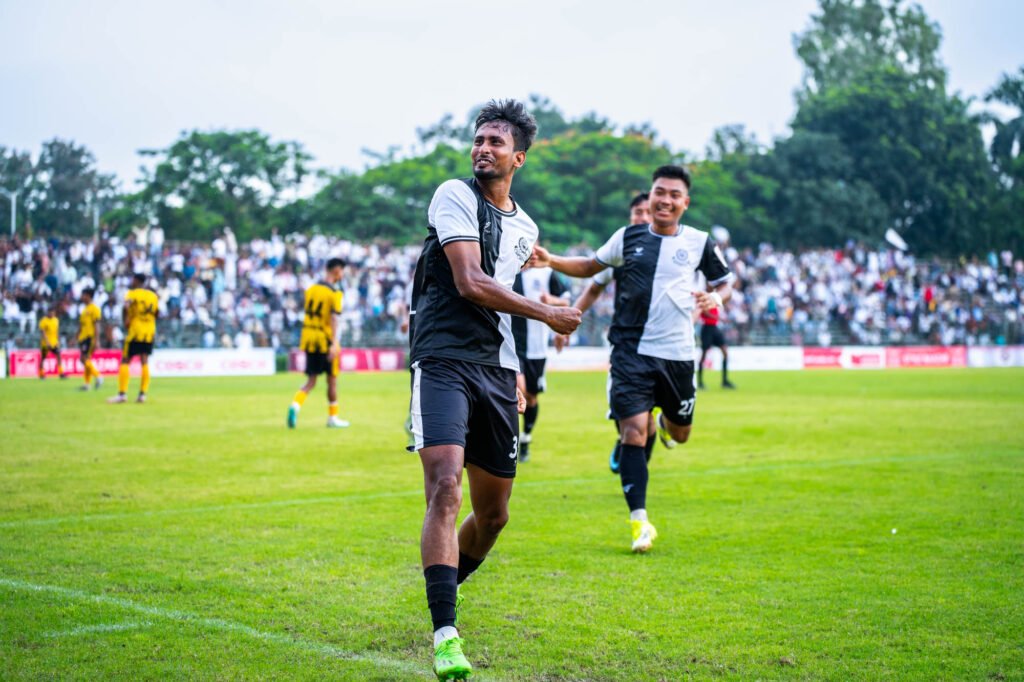 Jewel AHmed celebrating his goal