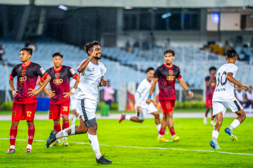 Fardin Ali celebrating his goal against Bhagpat FC in Durand Cup 2026