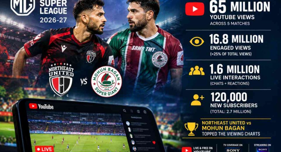 MG ISL 2026-27 records 65 million YouTube views