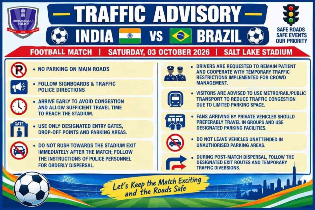 Kolkata ramps up security for India vs Brazil with 2,500 police personnel