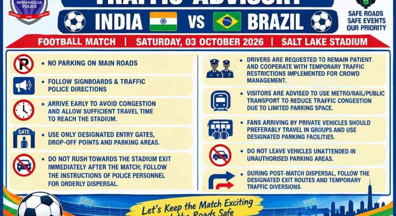 Kolkata ramps up security for India vs Brazil with 2,500 police personnel