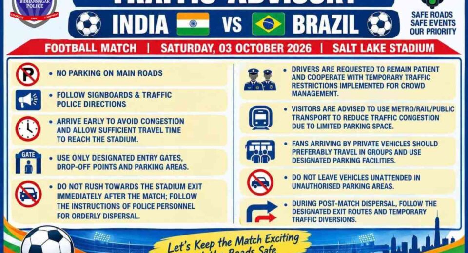 Kolkata ramps up security for India vs Brazil with 2,500 police personnel