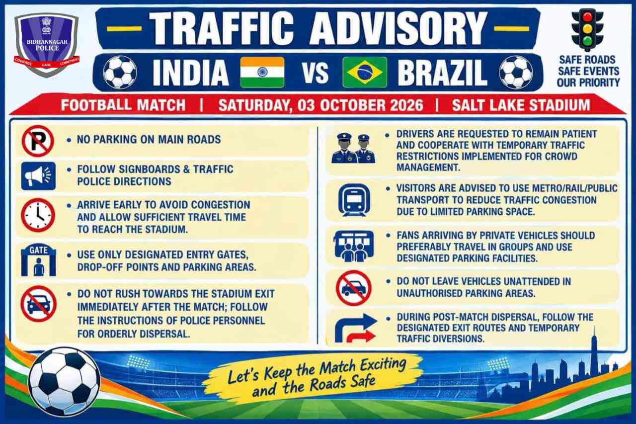 Kolkata ramps up security for India vs Brazil with 2,500 police personnel