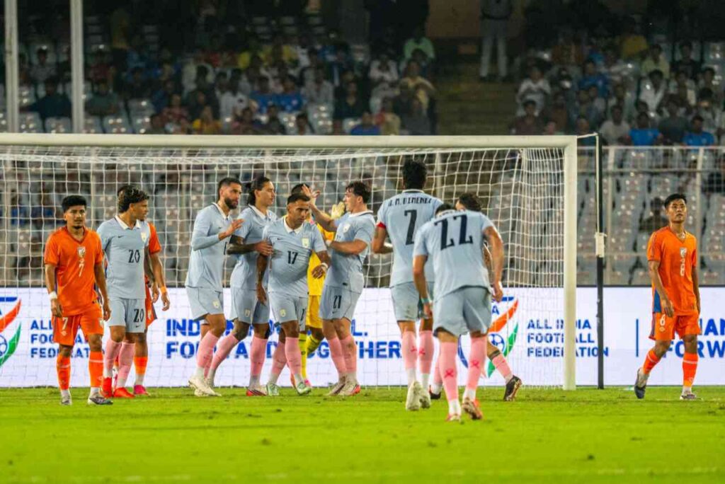 India suffer a crushing 6–1 defeat to Uruguay