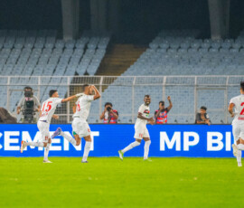 NorthEast United FC after scoring against Mohun Bagan SG in ISL 2024-25