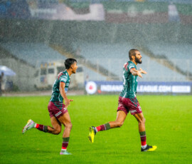 Subhasish Bose of Mohun Bagan SG after scoring against NorthEast United FC in ISL 2024-25