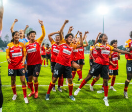 East Bengal Women team celebrating their IWl 2024-25 championship