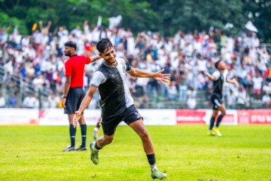Israfil Dewan celebrating after scoring