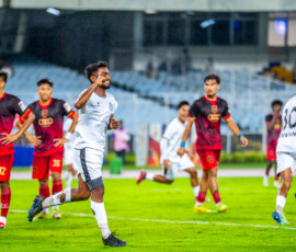 Fardin Ali celebrating his goal against Bhagpat FC in Durand Cup 2026